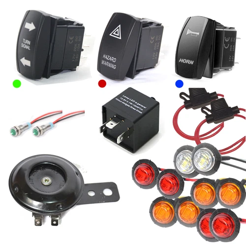 SXS UTV Kawasaki Mule Pro Teryx Teryx 4 STREET LEGAL LED Turn-Signal Kit w/HORN