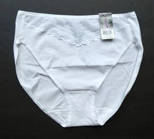 Vintage Vanity Fair Beautifully Smooth Hi-Cut Panty Cotton White Size 6/M NWT