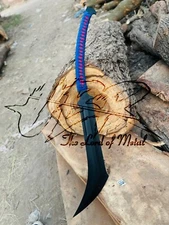 UBR CUSTOM HANDMADE CARBON STEEL MACHETE SWORD WITH LEATHER SHEATH