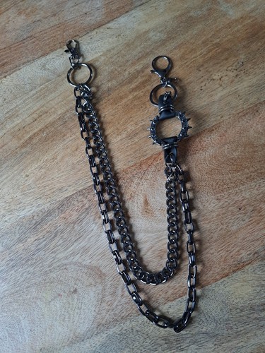 JAXX ~ black Metal Keychain Belt Loop Clothing Accessory Goth Punk Biker Skater - Picture 4 of 10