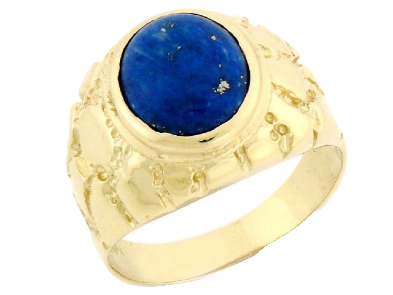 Lapis Lazuli anillos de oro amarillo 14k para Hombre