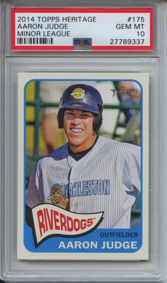2014 Topps Heritage Minor League 175 Aaron Judge PSA 10 Gem Mint RC True Rookie - Image 4 of 4
