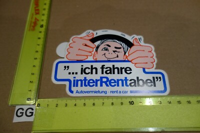 Alter Aufkleber Verkehr Autovermietung iR INTERRENT rent a car