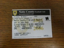 27/08/2005 Ticket: Notts County v Bristol Rovers  . For UK orders shipping is FR
