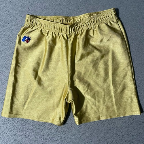 VINTAGE Russell Women’s Running Shorts Metallic Gold Athletic Run Gym Misses Lg