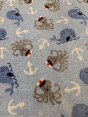 Parent's Choice Blue Whale Octopus Anchor Baby Blanket Fleece Walmart - Picture 3 of 5