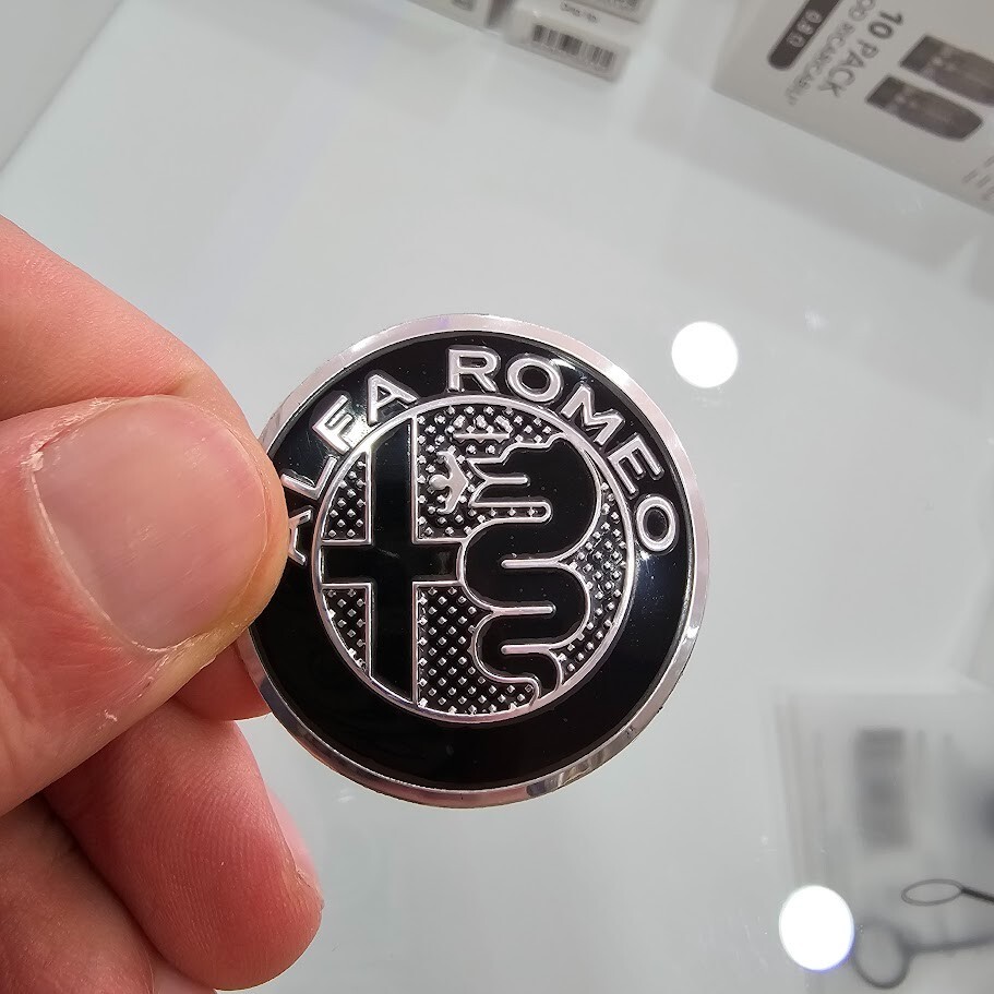 Stemma Per Volante Alfa Romeo Nero - 40mm, Adesivo, Per Giulietta, Mito, 159 E Altri Modelli - Foto 7