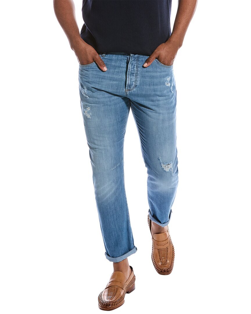 Brunello Cucinelli свободного кроя легкие стирающиеся прямые джинсовые мужские брюки 44 63390₽