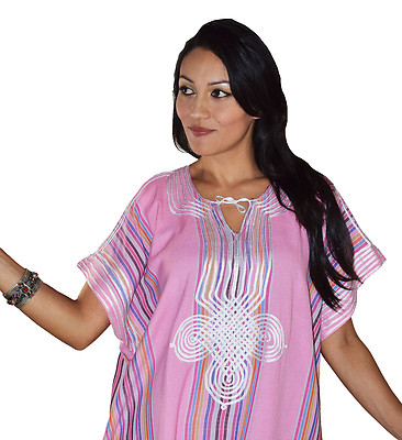 Moroccan Kaftan Caftan Beach Cover Up Summer Dress Casual Khamssa Linen