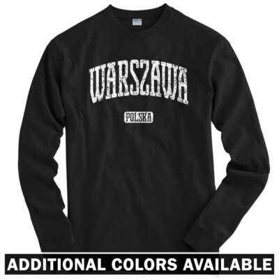 Warsaw Poland Long Sleeve T Shirt Ls Warszawa Polonia Fc Legia Men Youth Ebay