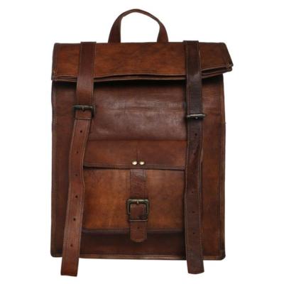 Herren Leder Faltbar Rucksack Laptop Tasche Groß Wandern Reise Campen Carry On
