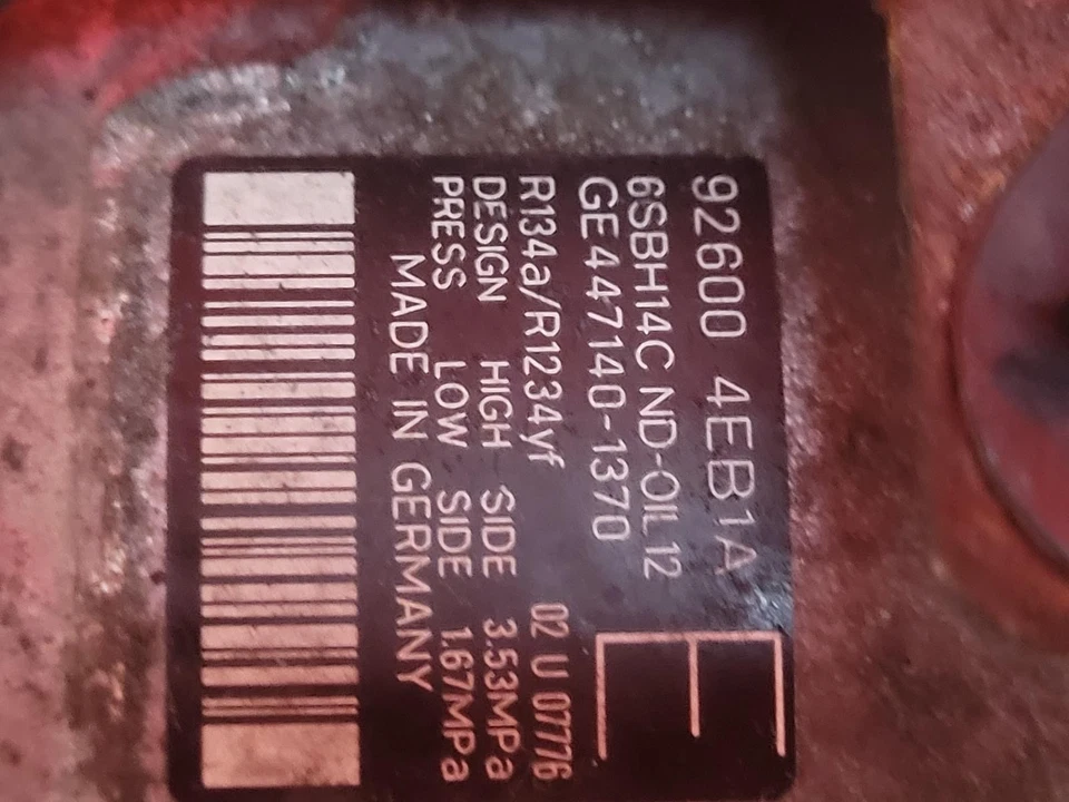 NISSAN QASHQAI AIR CON COMPRESSOR A/C PUMP 2017 1.6L DIESEL R9M - Image 2 of 4