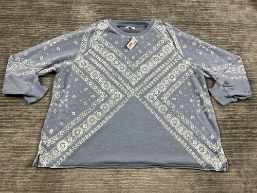 Maurices Top Womens 2X Blue Sweatshirt Lightweight Cotton Blend NWT