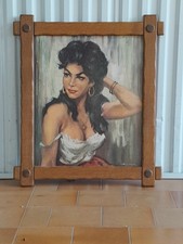 Gemälde Bild Gypsy Girl Zigeunerin 60er Jahre 60s