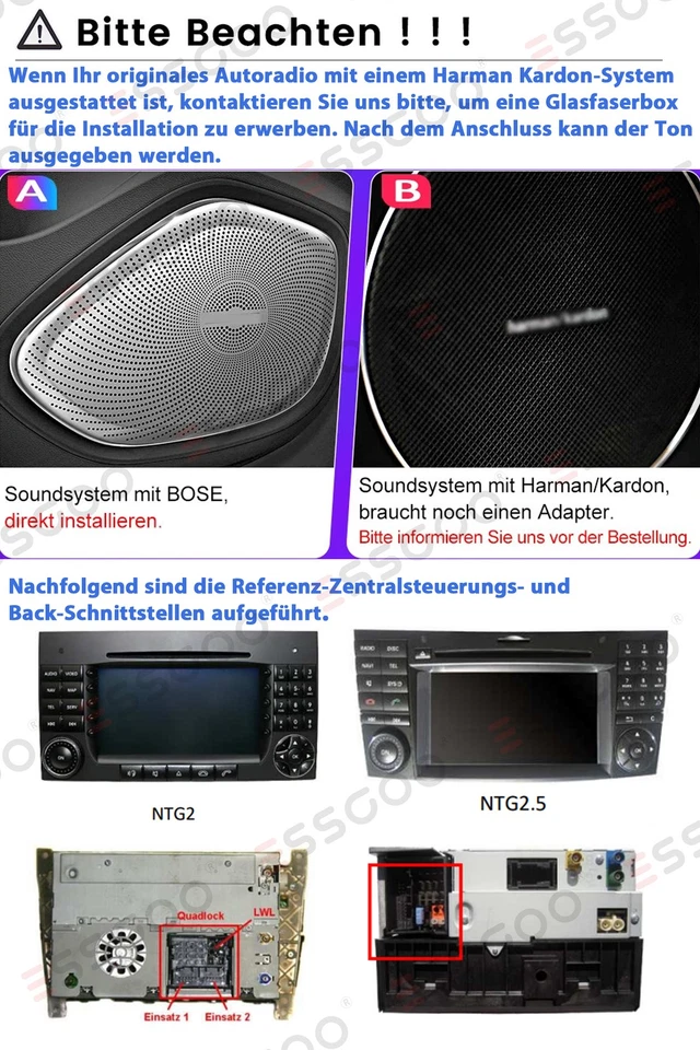 Für Mercedes Benz CLS E-Class W211 DAB+ Android Autoradio GPS Navi CarPlay 6+128 - Bild 3 von 4