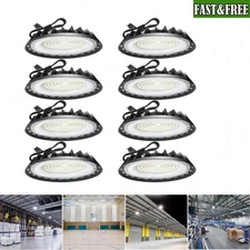 8 Pack 200W UFO Led High Bay Light Industrial Commercial Warehouse Garage Light