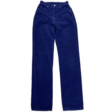 Vtg Lee Blue Corduroy Pants Juniors Size 9 Cotton Blend USA Union Made 25x33