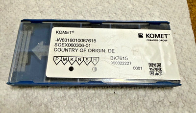 Komet Carbide Boring Insert SOEX060306-01 Grade BK7615 W8318010067615 (NEW)