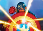 Captain's Defense Art Card (Gold-Stamped Signature) [Marvel Super Heroes Art Se