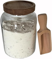 40 Oz Bath Salts Glass Jar with Wooden Lid and Scoop,Bathroom Decor Container,Ai