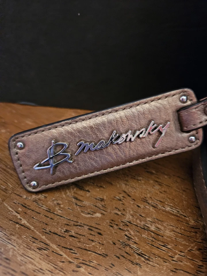 B Makowsky Womens Brown Green Camouflage Leather Studded Shoulder Bag Camo NWOT - Image 2 of 4