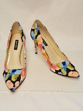 Nine West Size 8M Ezra Floral Pumps Multicolor 3.75" Stiletto Heels Pointed Toe