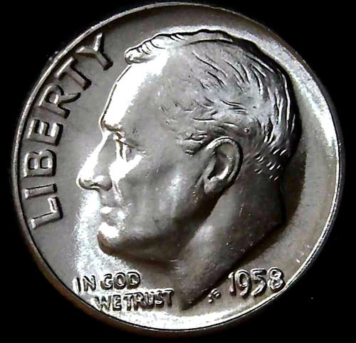 1958-P 10C Roosevelt Dime BU 90% Silver 26owt0223-2