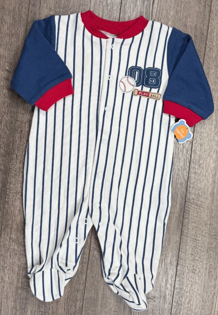 Baby Boy Clothes New Child Mine Carter's Newborn Baseball Footed Outfit