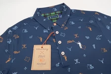 William Murray Polo Shirt Mens Medium Navy Tito's Vodka Recipe For Success New