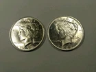 Pair of 1923 Peace Dollars 90% Silver AU condition Phila. Mint