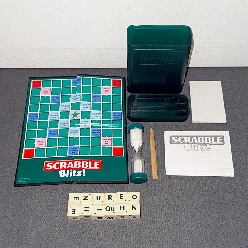 Scrabble Blitz Spiel Reise Würfel Brettspiel Sehr selten Kreuzwort - Bild 2 von 4