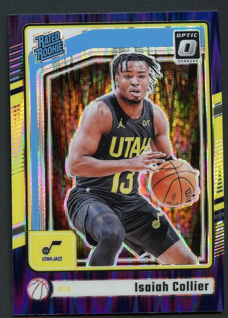Isaiah Collier 2024 Donruss Optic #295 Rated Rookie Purple Shock RC