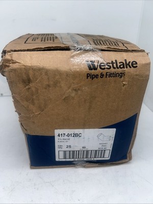 (25) WESTLAKE PIPE & FITTINGS 417-012BC 45 DEG ELBOW 1-1/4'' PVC Sch 40 Socket
