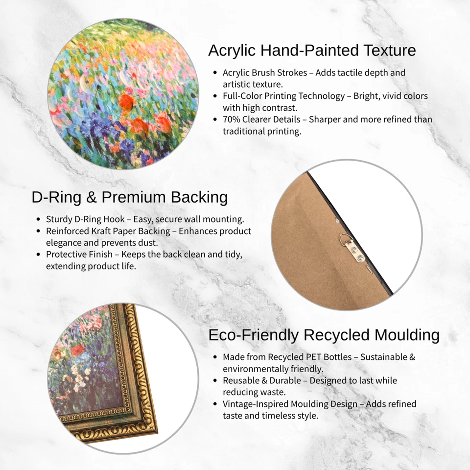 Arte de pared con flores silvestres enmarcadas TAKORO, 27x16,75 pulgadas, lienzo texturizado pintado a mano Foto 2 de 4
