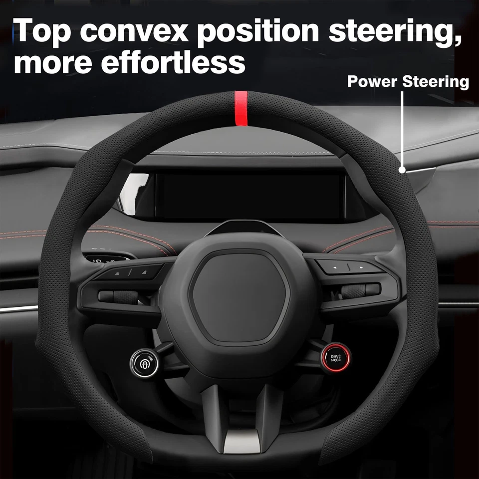 for Toyota Car Steering Wheel Cover Protector NAPA Leather Non-Slip 14 15 Inch - Image 3 of 4