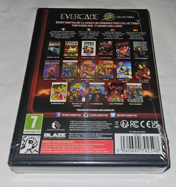 Evercade Code Masters Collection 1 New Sealed 19 Cartridge UK Version Blaze - Image 2 of 3