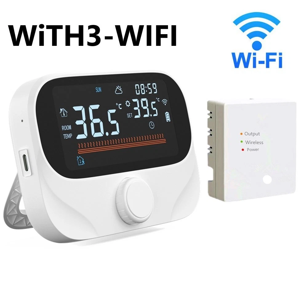RF Boiler Thermostat with WiFi Control Adjustable Temperature Compact Design