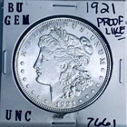 1921 BU GEM MORGAN SILVER DOLLAR UNC MS+++ U.S. MINT RARE COIN 7661