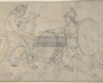MINERVA PRESENTING PORTRAITS TO APOLLO LE SUEUR 8X10 PHOTO