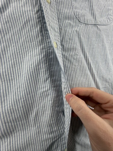 Vintage Brooks Brothers Oxford tradizionale bottoni a righe USA cotone 15,5 33 - Foto 13 di 15