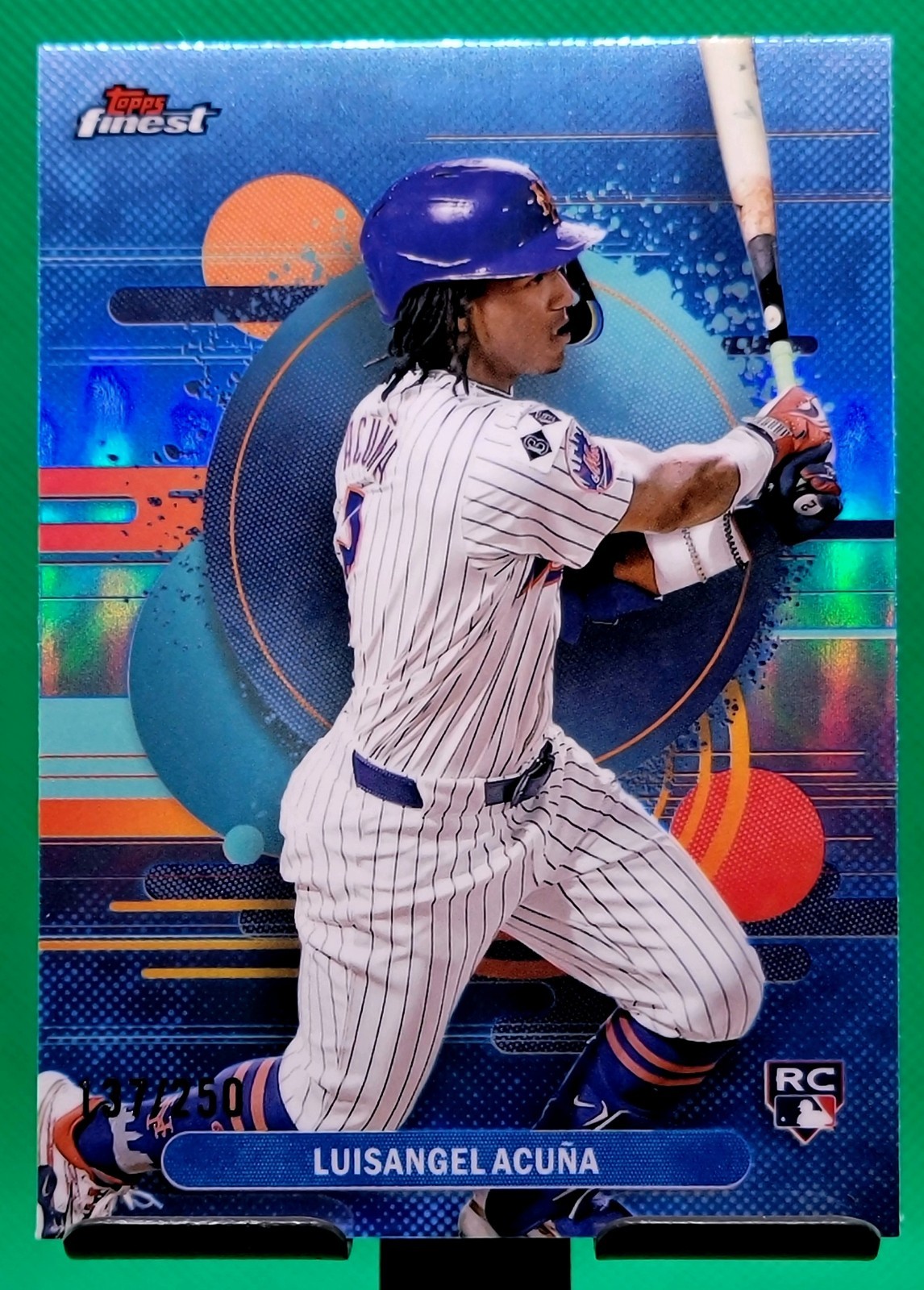 2025 Topps Finest Uncommon Luisangel Acuna #108 Sky Blue Refractor 137/250 (RC)