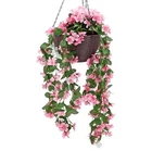 Solar Powered Artificial Floral Hanging Basket Perfect For Decorate Your Garden