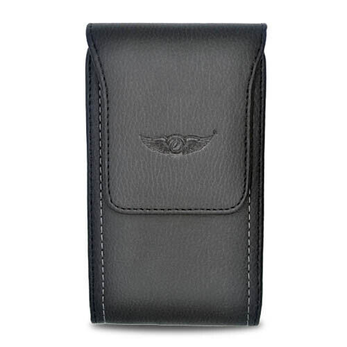 Black Leather Vertical Phone Holder Skin Cover Case Pouch Belt Clip -UNIVERSAL M - 第 1/3 張圖片