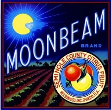 Moonbeam Brand Orange Oviedo Florida Citrus Fruit Crate Label Art Print