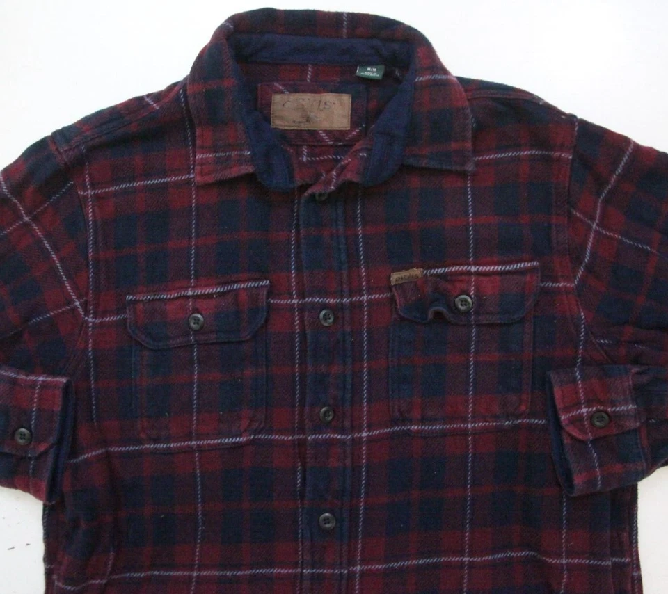 Orvis Blue & Red Men's Long Sleeve Mans Two Pocket Dress Shirt Top Medium TT26 - Image 2 of 4