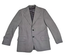 Vintage 60s 70s Mens 39 R blazer Jacket Leisure Suit Sports Coat Gray Striped