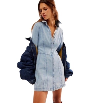 free people thea mini dress Thea Denim Mini