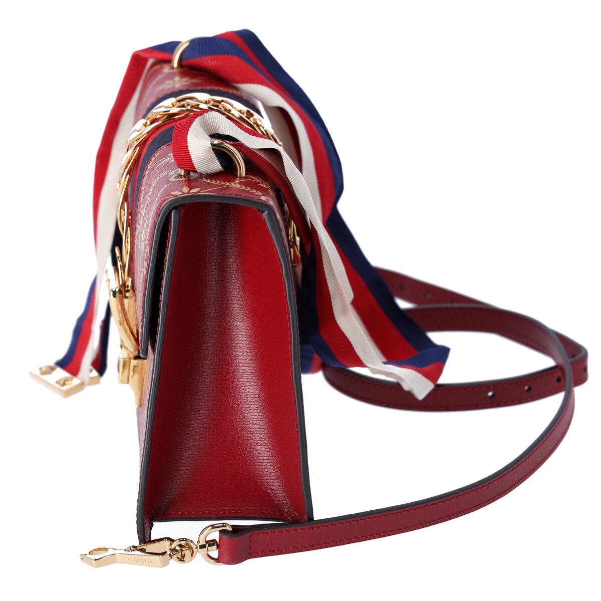 GUCCI Sylvie Shoulder Bag 524405 Bee Stars Red Gold Multi GUCCI Sylvie Shoulder Bag 524405 Bee Stars Red Gold Multi