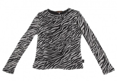 EVEX by KRIZIA Zebra Printed Silk Mesh Layered T Shirt Size 40(K 