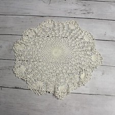 Vintage Handmade Crocheted Lace Doilie Round Cotton Needlework Doily